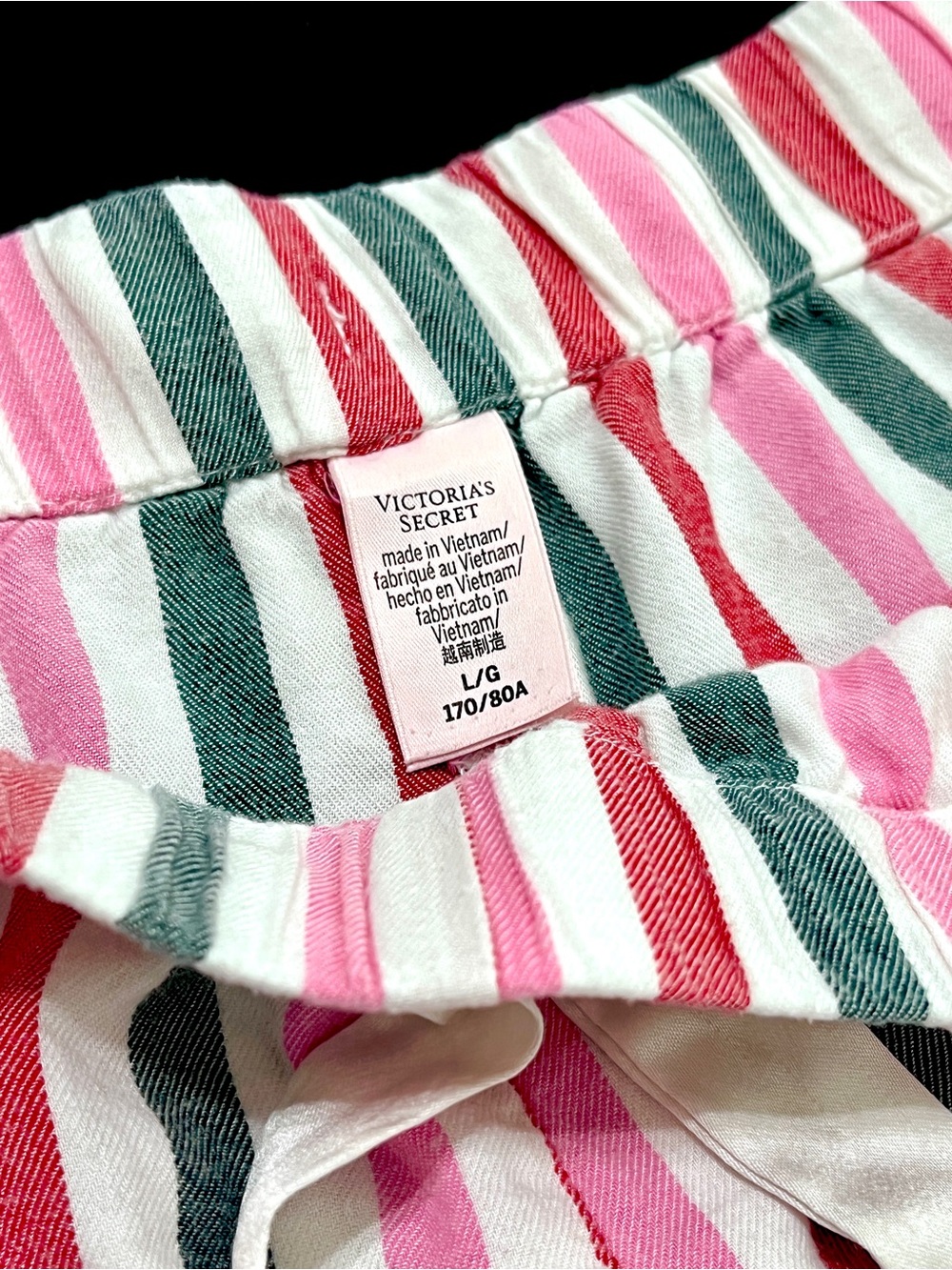 Victoria's Secret Pink Stripe Flannel Pajama Shorts Set Size L - Picture 8 of 9